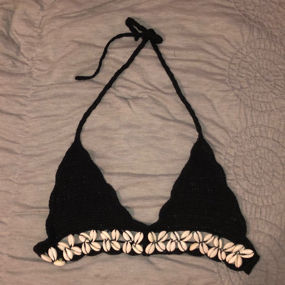 black crochet bikini